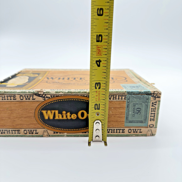 Vintage WHITE OWL Cigar Box Invincible 10 Cents Factory Number 204 Empty Prop - Picture 16 of 16